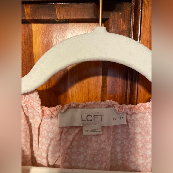 Ann Taylor LOFT Pink/White Boat/V Neck Tie Sleeveless Tank Top 100% Cotton SP - Picture 4 of 6